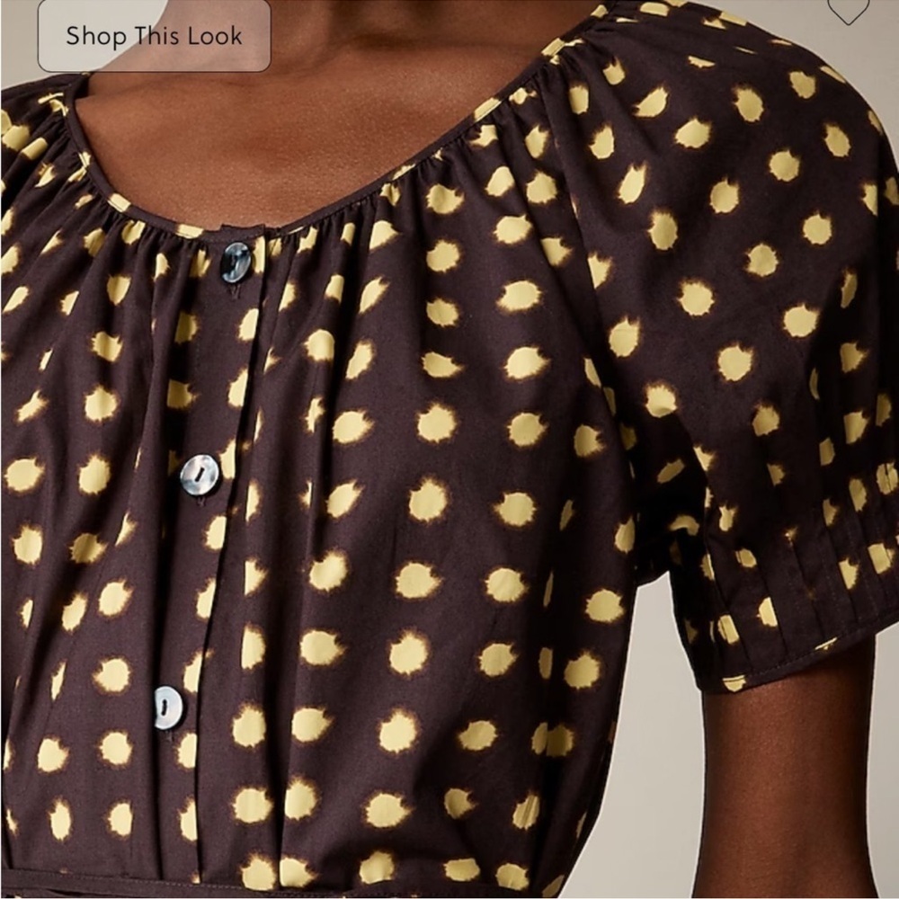 NWT J. Crew Button-up Midi‎ Dress in Dot Cotton Poplin Size Medium Polka Dot - Picture 2 of 16